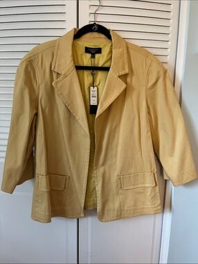Talbots Women's Golden Yellow 3/4 Sleeve Blazer Jacket
